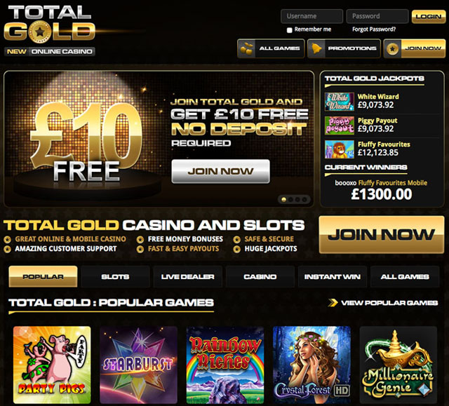 Total Gold Casino No Deposit Bonus Gambling Online
