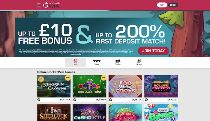 Pocketwin Co Uk Gambling Online