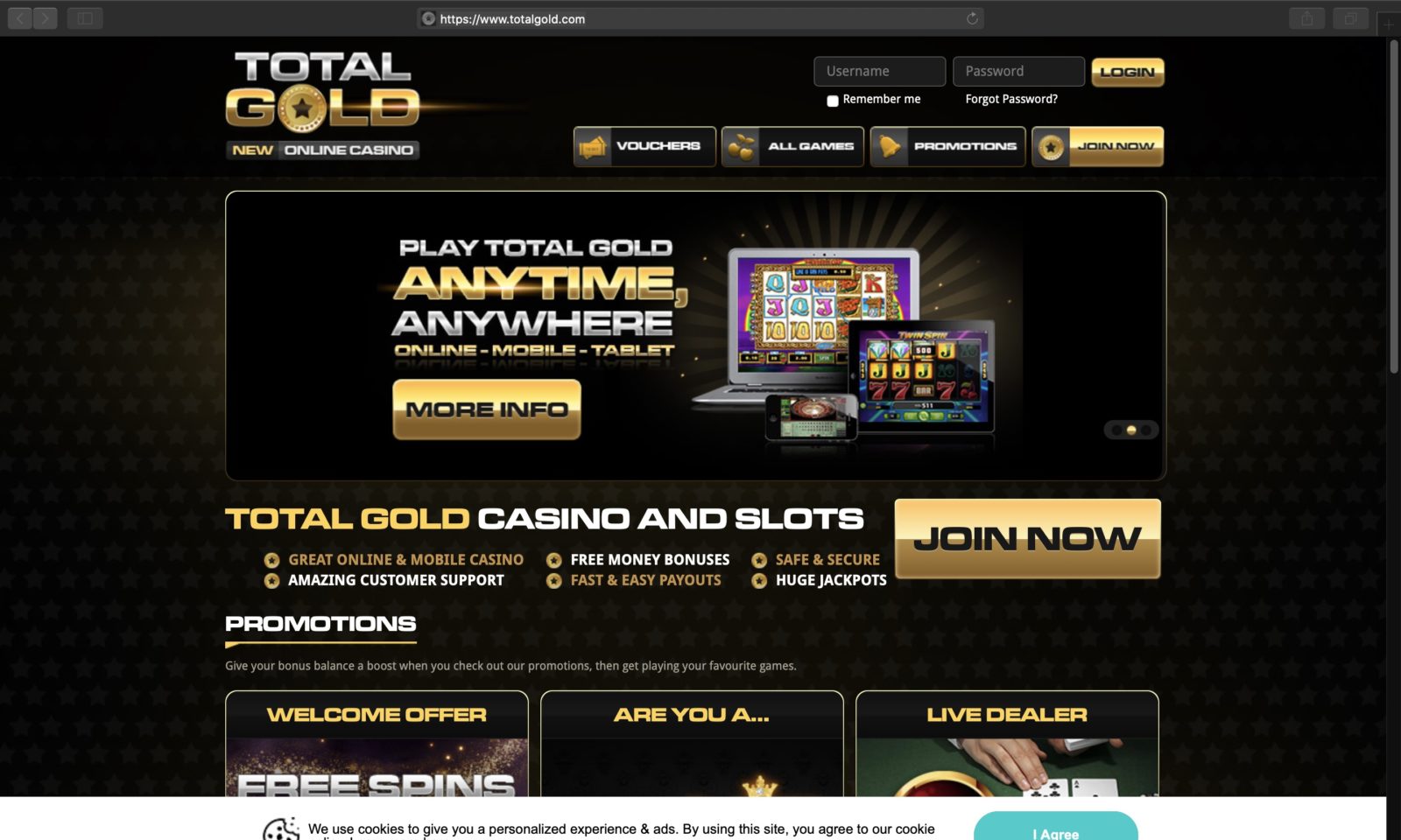 Total Gold Casino No Deposit Bonus Code Gambling Online