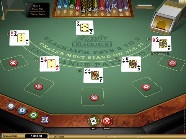 Multi Hand Classic Gold Blackjack Real Money Gaming