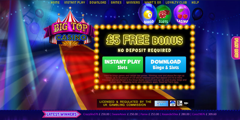 Big Top Casino Sign Up Gaming