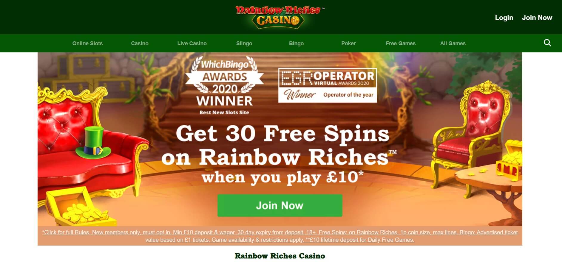 Rainbow Riches Casino Login Gaming