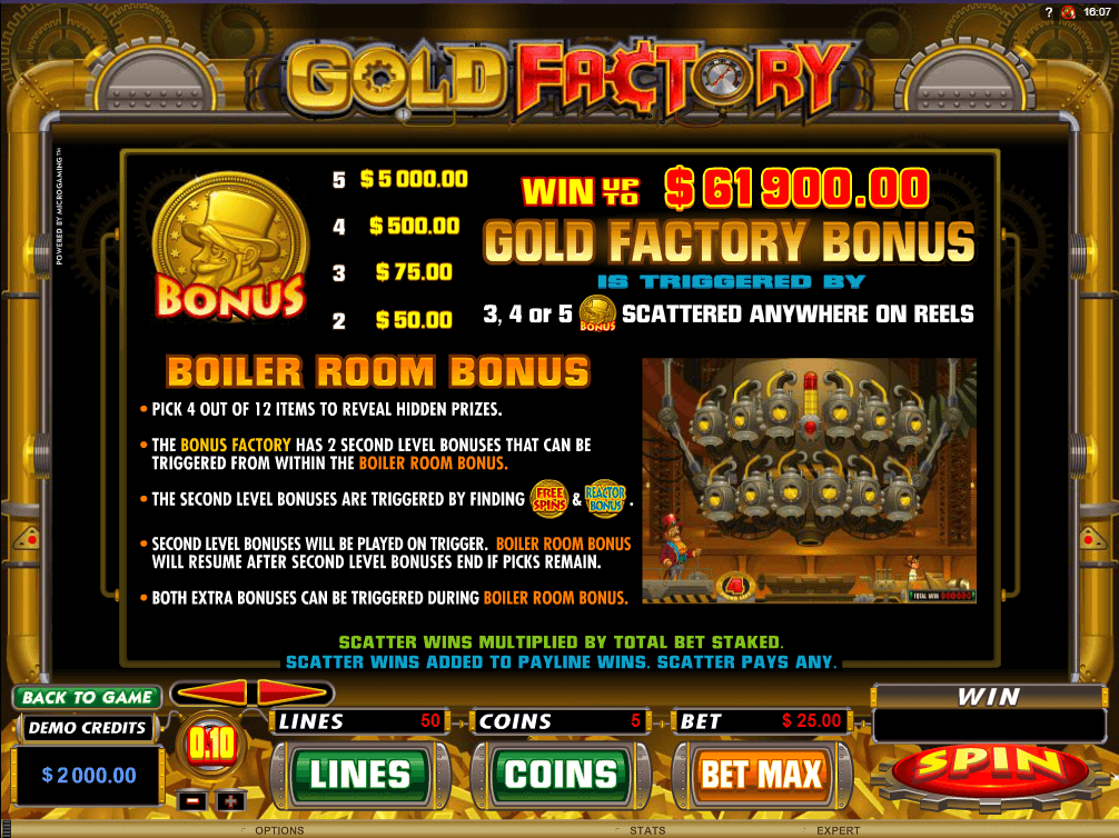 Gold Factory Casino Game Gambling