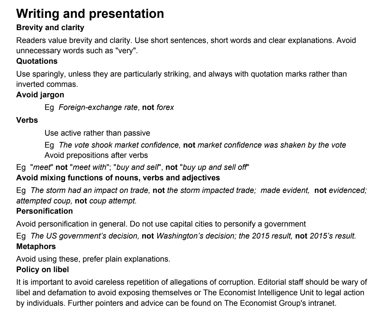 editorial guidelines